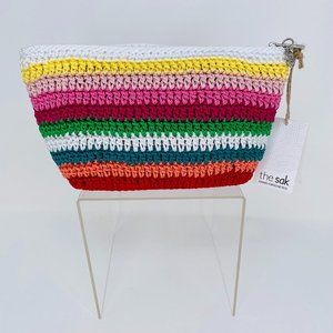 The Sak Essential Medium Pouch | Multicolor Crochet Eco Bag | NWT